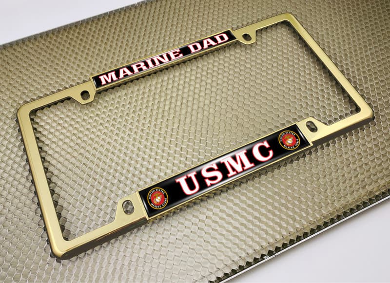 USMC - Marine Dad - Car Metal License Plate Frame